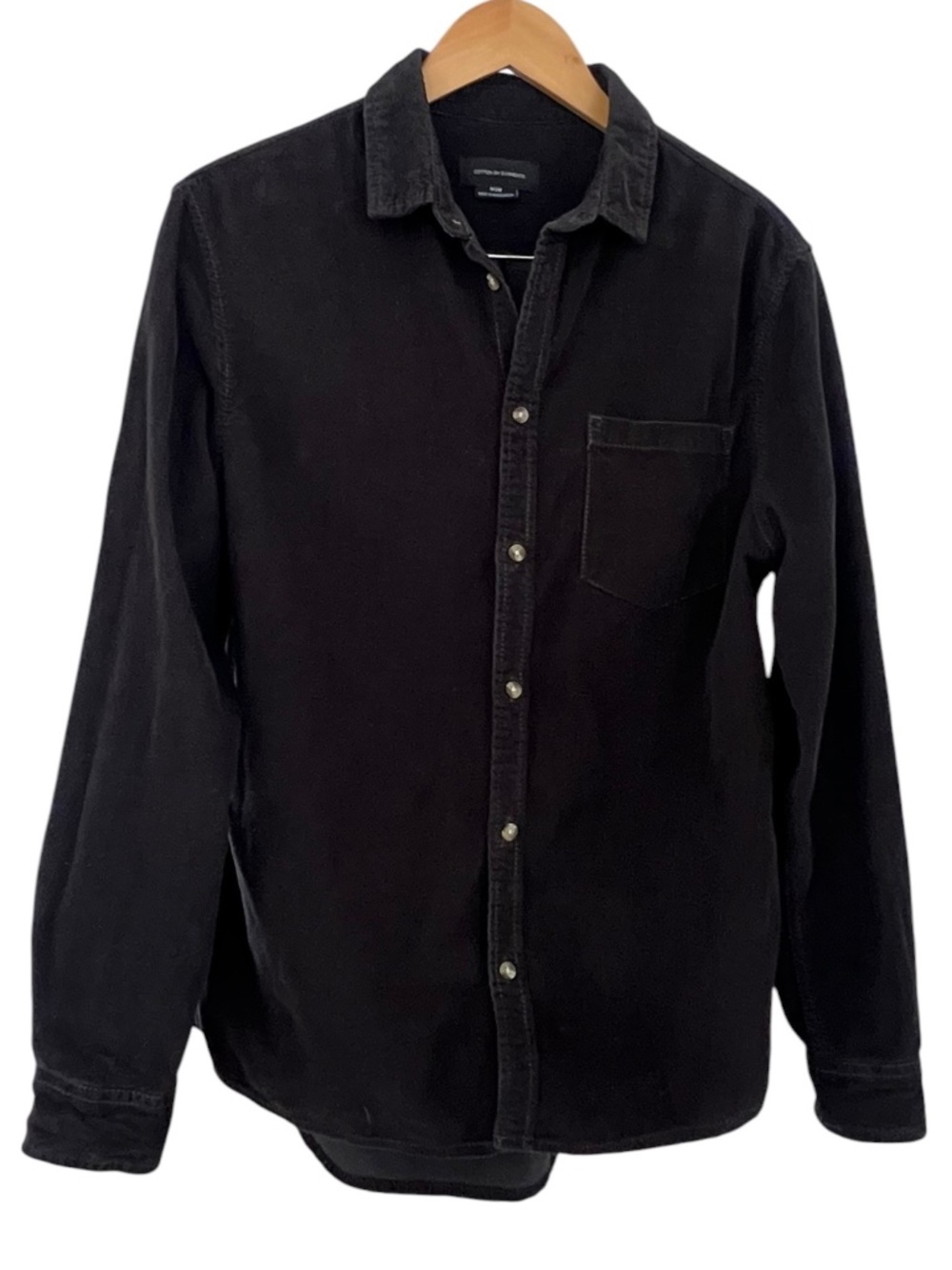 Cotton On Garments Black Corduroy Button-Up Shirt (M)
